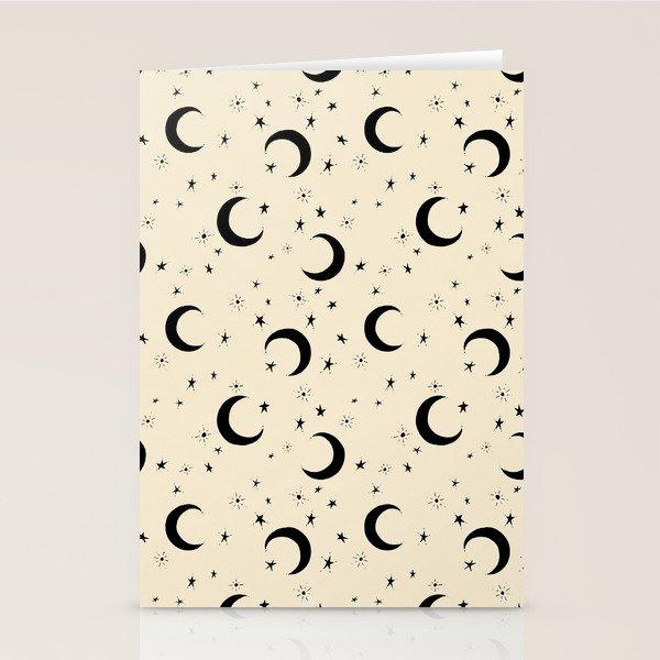 Goodnight Sky - black and cream  Stationery Card Gallery Image 1