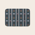 Navy Folk Floral Stripe Bath Mat Gallery Image 1