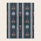 Navy Folk Floral Stripe Notebook Gallery Image 4
