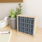 Navy Folk Floral Stripe Mini Art Print Gallery Image 2