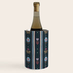 Navy Folk Floral Stripe Wine Chiller Gallery Image 3