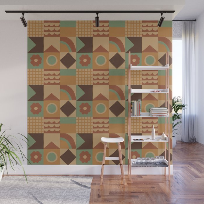 Brown tiles Wall Mural Gallery Image 1