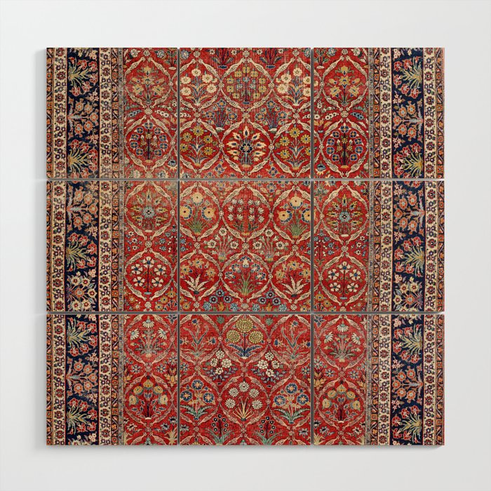 Tabriz Azerbaijan Northwest Persian Carpet Print Wood Wall Art Gallery Image 1