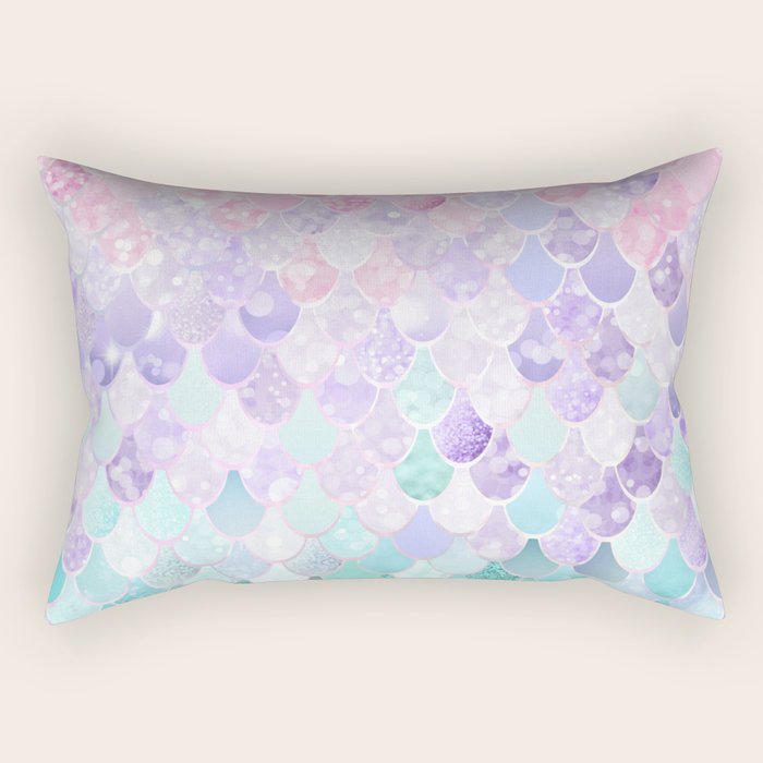 Mermaid Pastel Aesthetics Rectangular Pillow Gallery Image 1