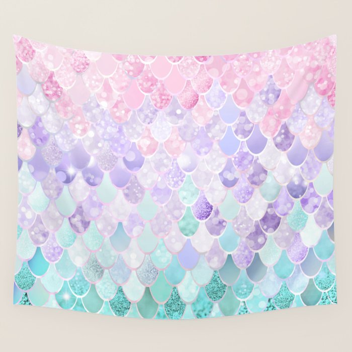 Mermaid Pastel Aesthetics Wall Tapestry Gallery Image 1