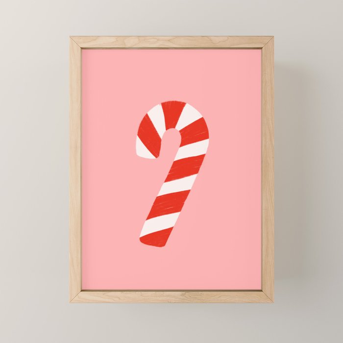Candy Canes - Pink Mini Art Print Gallery Image 1