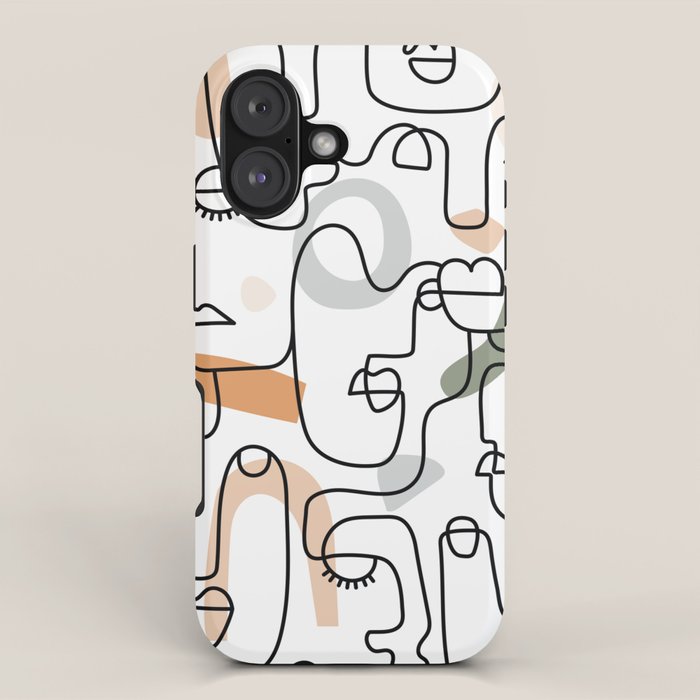 Single Line Faces iPhone Case Gallery Image 1
