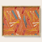 Retro Ski Pattern Illustration Serving Tray Gallery Image 1