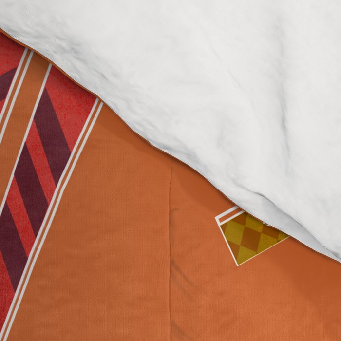 Retro Ski Pattern Illustration Comforter Gallery Image 4