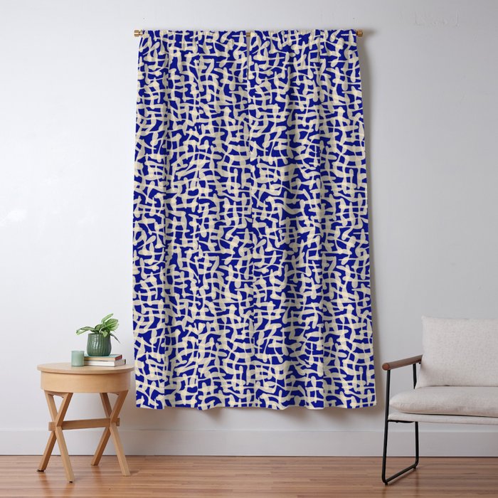Playful strokes #3 / Beige on Blue Window Curtain Gallery Image 5