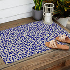 Playful strokes #3 / Beige on Blue Outdoor Rug Gallery Image 2