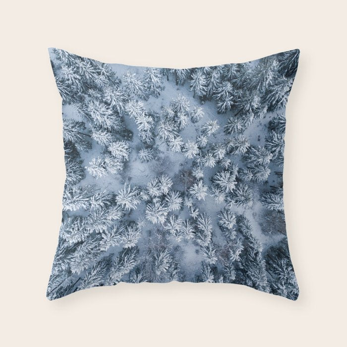 Winter Pine Forest Throw Pillow Gallery Image 6