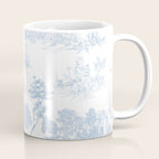 Toile de Jouy Vintage French Soft Baby Blue White Pastoral Pattern Coffee Mug Gallery Image 1