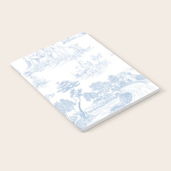 Toile de Jouy Vintage French Soft Baby Blue White Pastoral Pattern Notebook Gallery Image 1