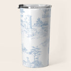 Toile de Jouy Vintage French Soft Baby Blue White Pastoral Pattern Travel Mug Gallery Image 3