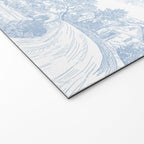 Toile de Jouy Vintage French Soft Baby Blue White Pastoral Pattern Welcome Mat Gallery Image 2