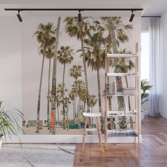Palm Trees on Venice Beach - Los Angeles California Travel Photography Wall Mural Gallery Image 1