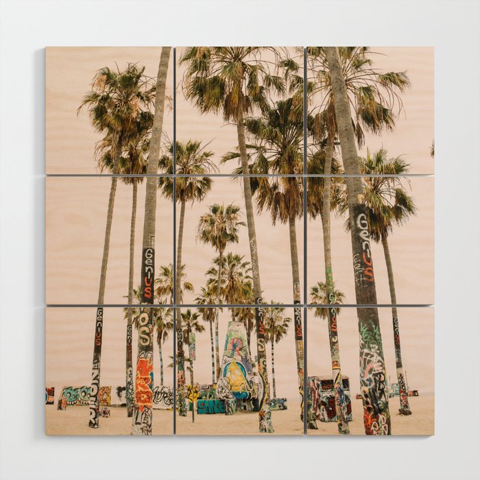 Palm Trees on Venice Beach - Los Angeles California Travel Photography Wood Wall Art Gallery Image 1