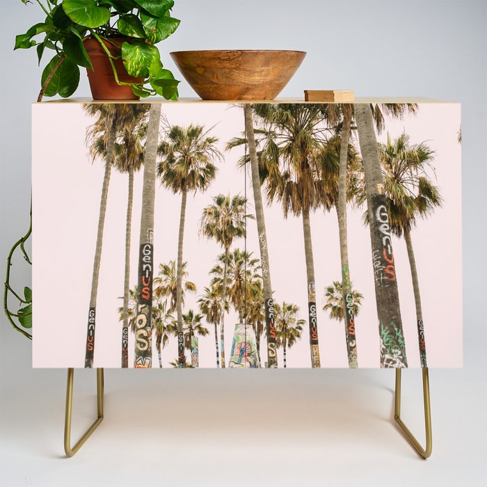 Palm Trees on Venice Beach - Los Angeles California Travel Photography Credenza Gallery Image 1