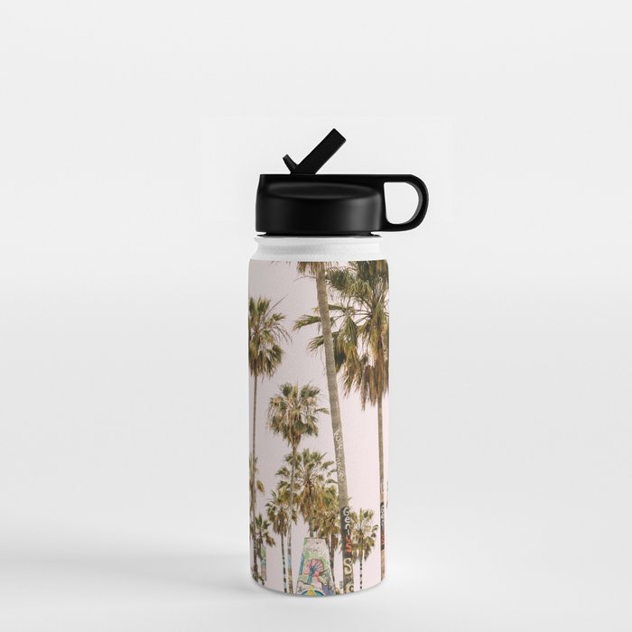 Palm Trees on Venice Beach - Los Angeles California Travel Photography Water Bottle Gallery Image 1