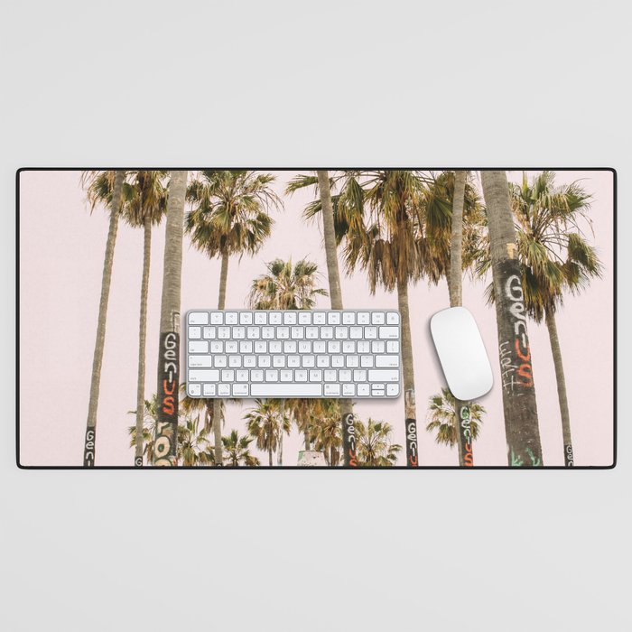 Palm Trees on Venice Beach - Los Angeles California Travel Photography Desk Mat Gallery Image 1