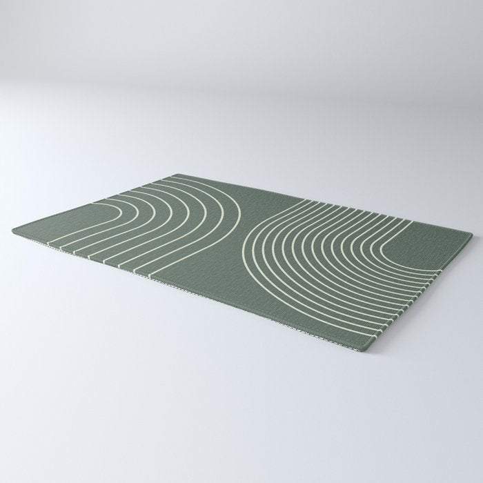 Geometric Lines in Sage Green 5 (Rainbow Abstraction) Rug Gallery Image 3