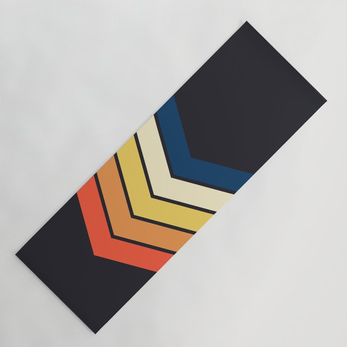 Madana - V Shaped Retro Stripes 70s Style Design Yoga Mat Gallery Image 1