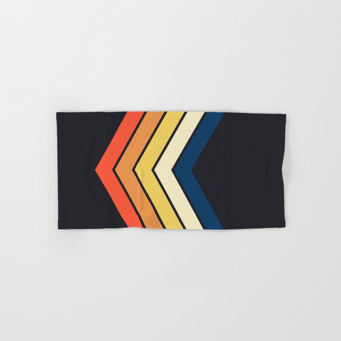 Madana - V Shaped Retro Stripes 70s Style Design Bath Towel Gallery Image 1