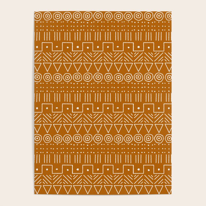 Mudcloth Style 1 in Orange Poster Gallery Image 4