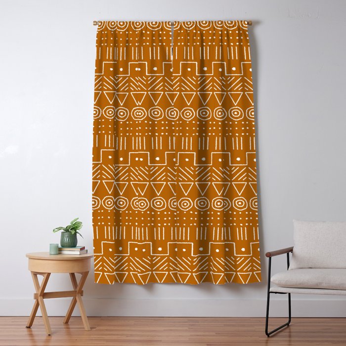 Mudcloth Style 1 in Orange Window Curtain Gallery Image 5