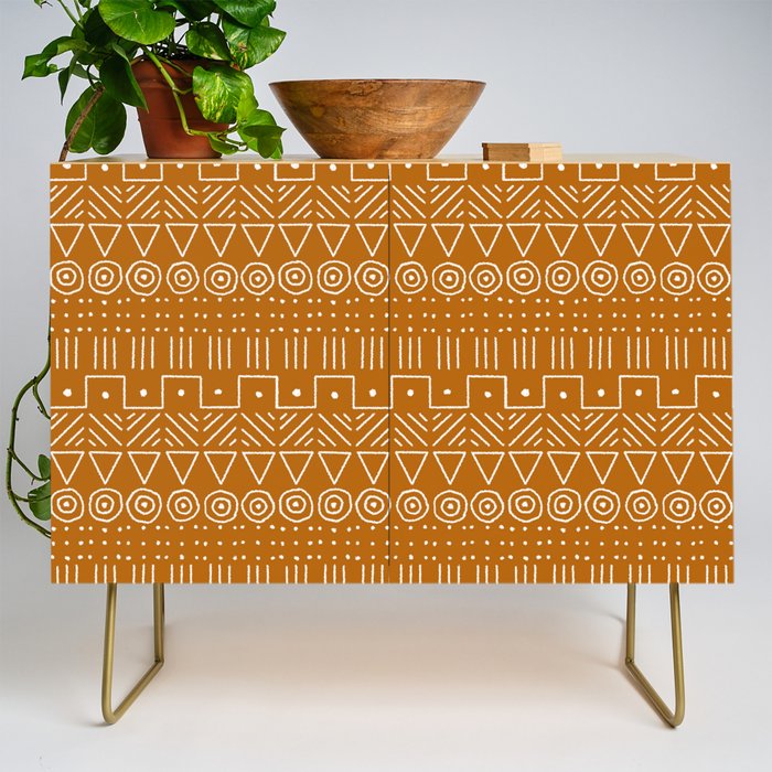Mudcloth Style 1 in Orange Credenza Gallery Image 1