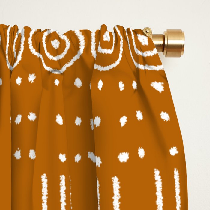 Mudcloth Style 1 in Orange Window Curtain Gallery Image 2