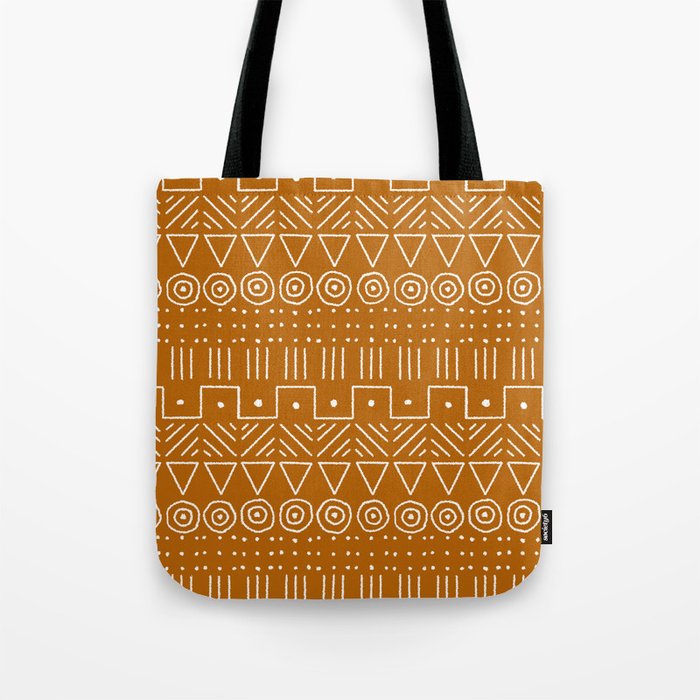 Mudcloth Style 1 in Orange Tote Bag Gallery Image 1