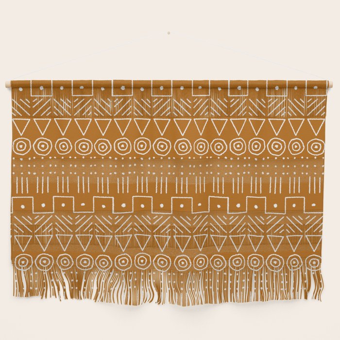 Mudcloth Style 1 in Orange Wall Hanging Gallery Image 1