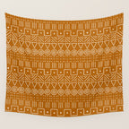 Mudcloth Style 1 in Orange Wall Tapestry Gallery Image 4