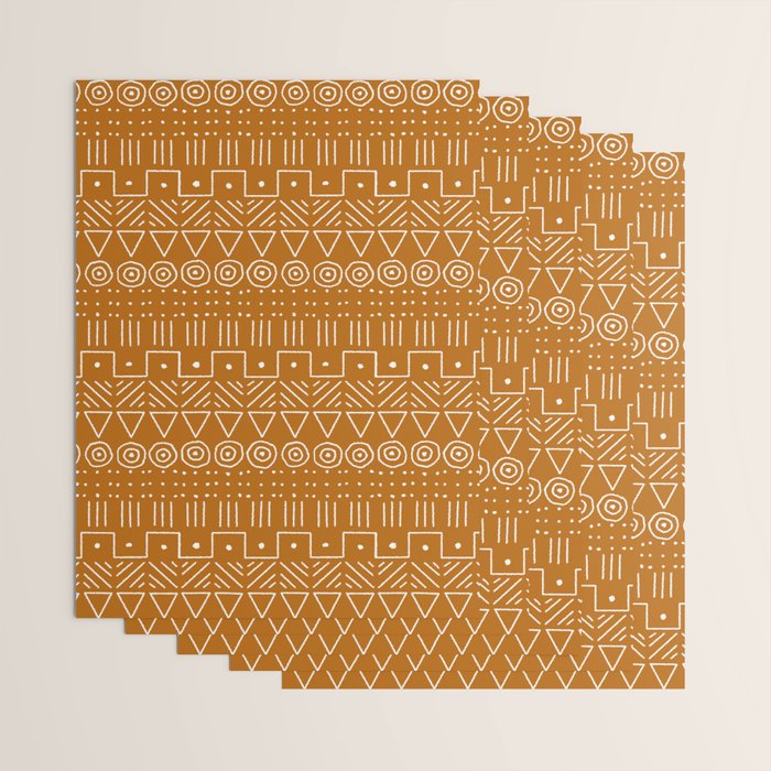 Mudcloth Style 1 in Orange Wrapping Paper Gallery Image 3