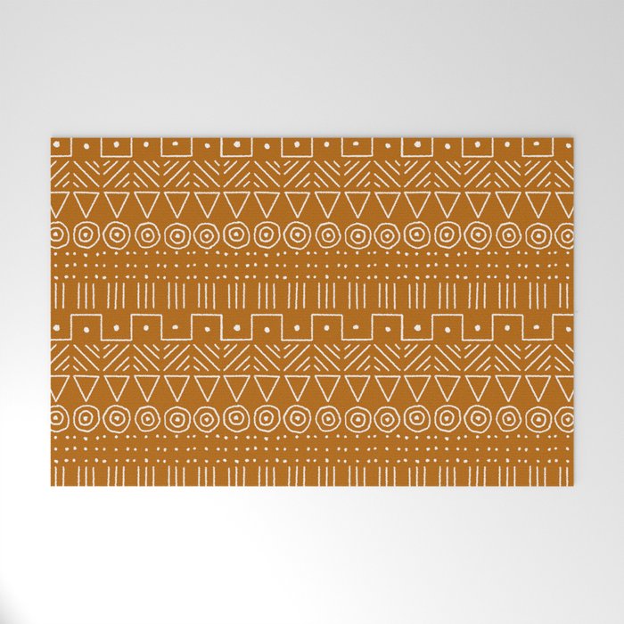 Mudcloth Style 1 in Orange Welcome Mat Gallery Image 1