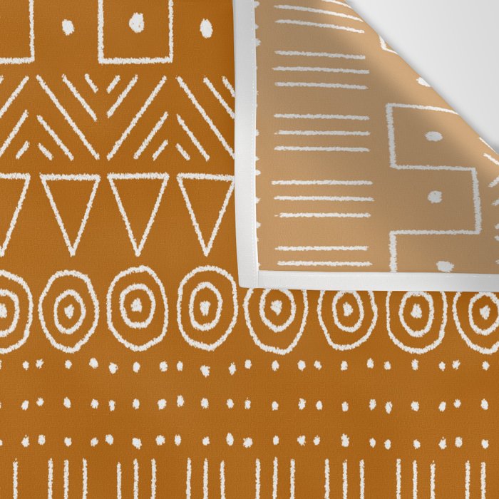 Mudcloth Style 1 in Orange Wall Tapestry Gallery Image 3