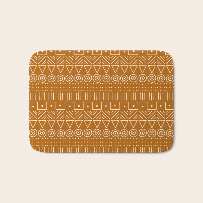 Mudcloth Style 1 in Orange Bath Mat Gallery Image 1