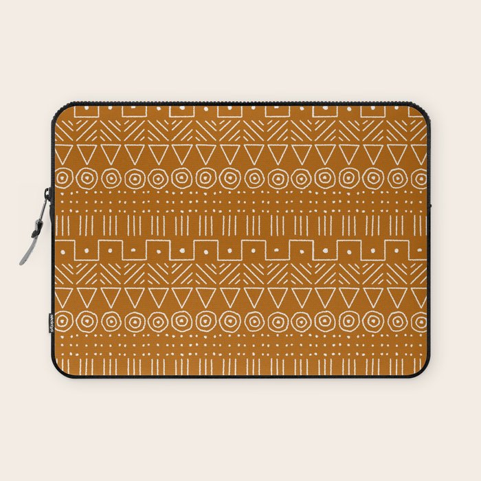 Mudcloth Style 1 in Orange Laptop Sleeve Gallery Image 1