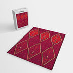 The Crimson Symmetry Handwoven Tribal Kilim Art Jigsaw Puzzle Gallery Image 2