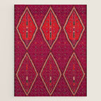 The Crimson Symmetry Handwoven Tribal Kilim Art Jigsaw Puzzle Gallery Image 1