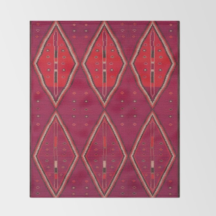 The Crimson Symmetry Handwoven Tribal Kilim Art Throw Blanket Gallery Image 2