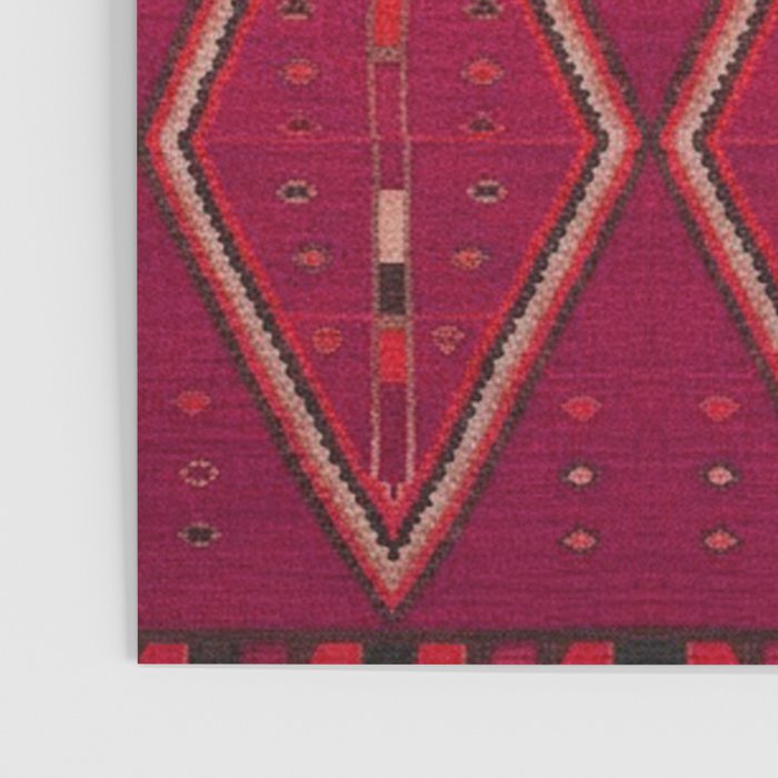 The Crimson Symmetry Handwoven Tribal Kilim Art Poster Gallery Image 3