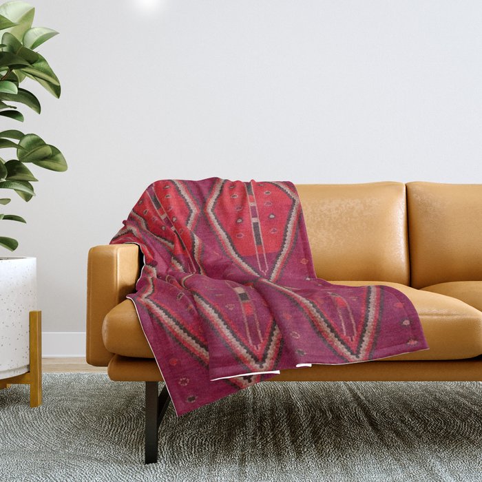 The Crimson Symmetry Handwoven Tribal Kilim Art Throw Blanket Gallery Image 1