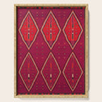 The Crimson Symmetry Handwoven Tribal Kilim Art Serving Tray Gallery Image 1
