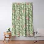William Morris Arbutus Green Olive Pink Vintage Pattern Window Curtain Gallery Image 5
