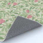 William Morris Arbutus Green Olive Pink Vintage Pattern Rug Gallery Image 4