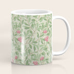 William Morris Arbutus Green Olive Pink Vintage Pattern Coffee Mug Gallery Image 1