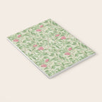 William Morris Arbutus Green Olive Pink Vintage Pattern Notebook Gallery Image 3